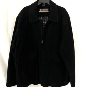 Columbia Men’s Size 2X Solid Black Full Zip Wool Blend Coat Lined Jacket